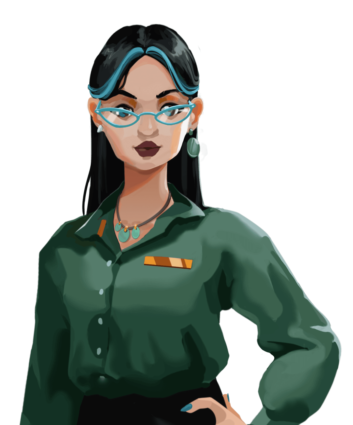Responsable RH en costume vert dans un bureau